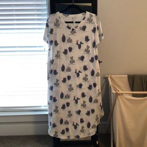 Cactus Print Relaxed Maxi Dress